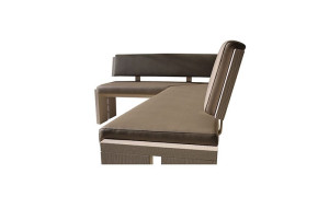 Угловая скамья из дуба и искусственной кожи