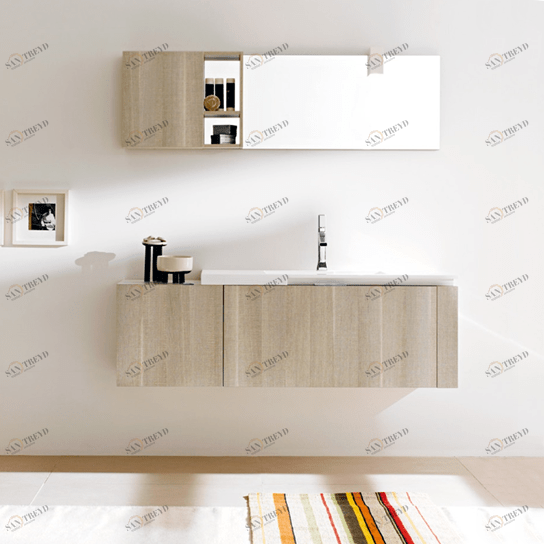 Комбинация ванной комнаты FLY103 в отделке COSMOS 108 Mineralmarmo /Tranché Sabbia MILLDUE FLY