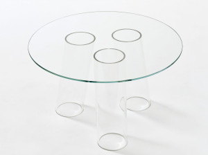 Стеклянный круглый журнальный столик