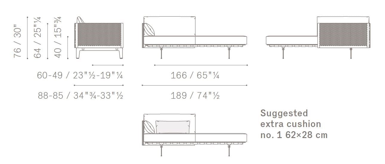 Мягкая ткань Dormeuse Poltrona Frau коллекция - диваны и кресла ARCH-00038313 - Вид №3