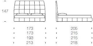 Tonin Casa Кровать двуспальная в коже с высоким изголовьем sun-id-1396842 - Вид №6