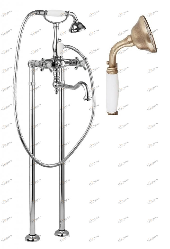 Напольный смеситель для ванны с поворотным изливом CEZARES GOLF-VDP2-02-Bi