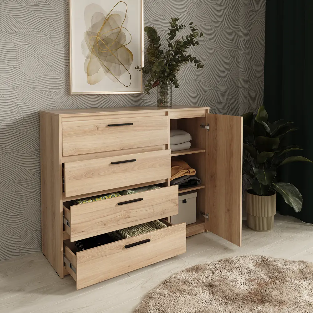 Комод Лион 4 ящика 120x100.2x41.6 см ЛДСП цвет комано Santreyd STLM-2162185 - Вид №10