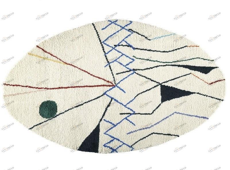 Toulemonde Bochart Овальный шерстяной коврик с геометрическими мотивами The designers sun-id-1506623
