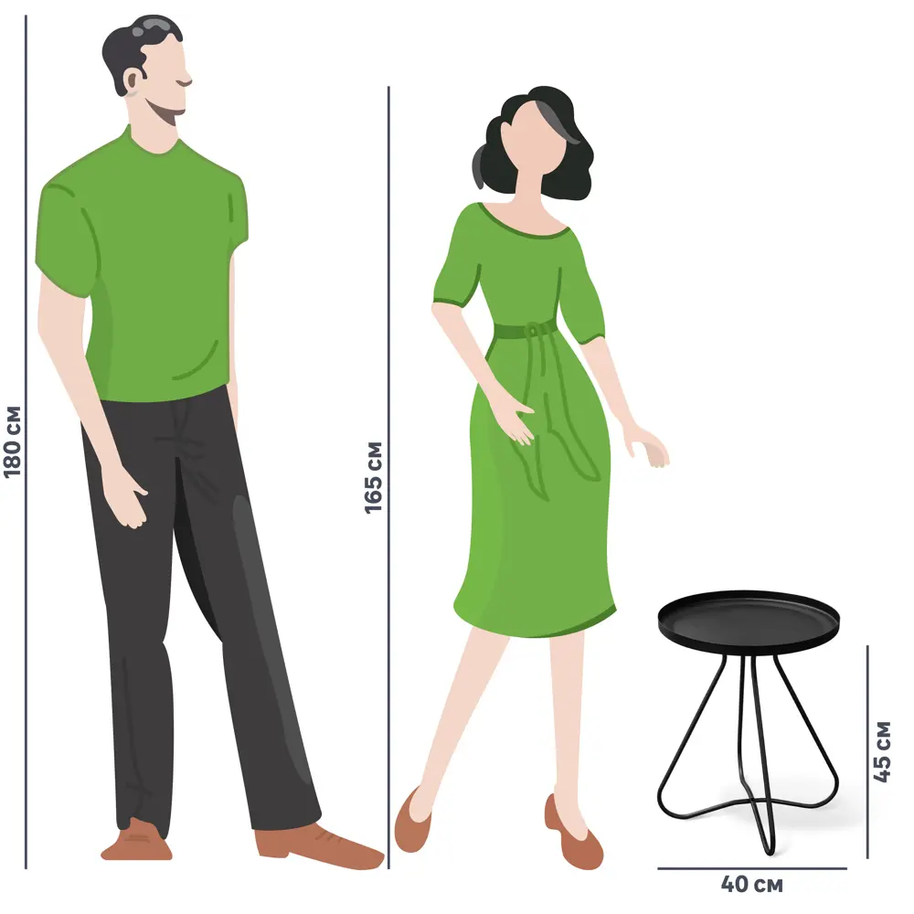 Столик кофейный Sheffilton круг 40x40 см черный STLM-2003684 - Вид №5