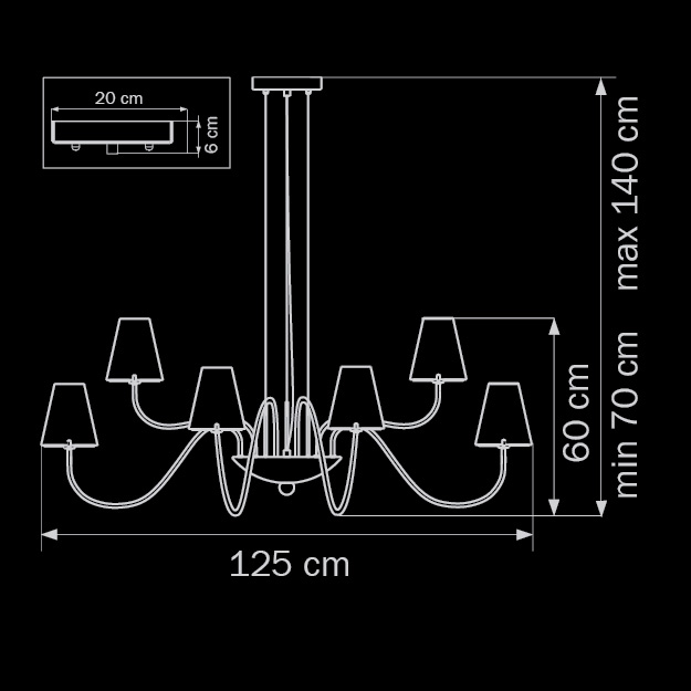 Подвесная люстра Lightstar Diafano 758214 LIGHTSTAR ДИЗАЙНЕРСКИЕ, DIAFANO 056289 Хром  - Вид №1