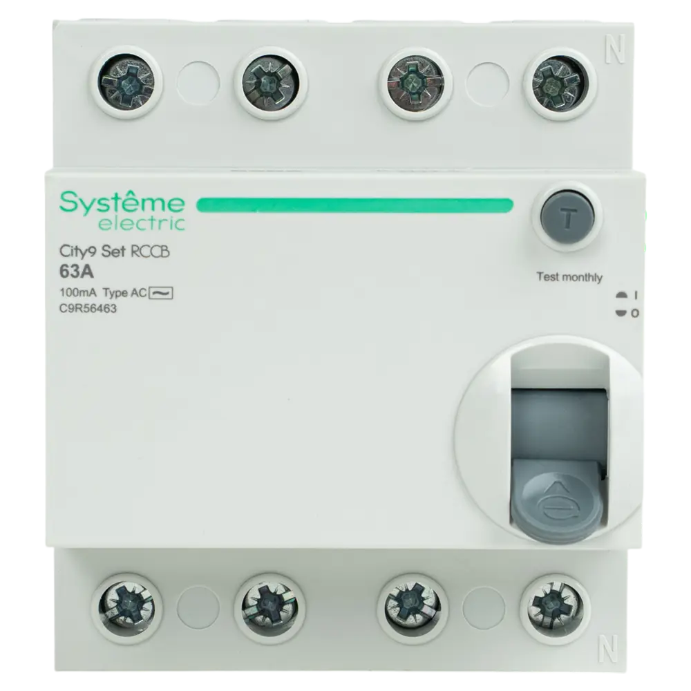 Systeme Electric City9 Set - УЗО 4-полюсное 63А 100мА для трехфазных сетей 89412703 STLM-1575191 - Вид №1