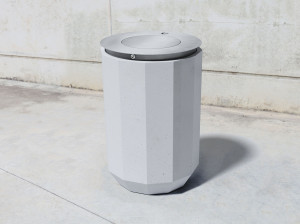 Корзина для мусора из волокнистого бетона с пепельницей