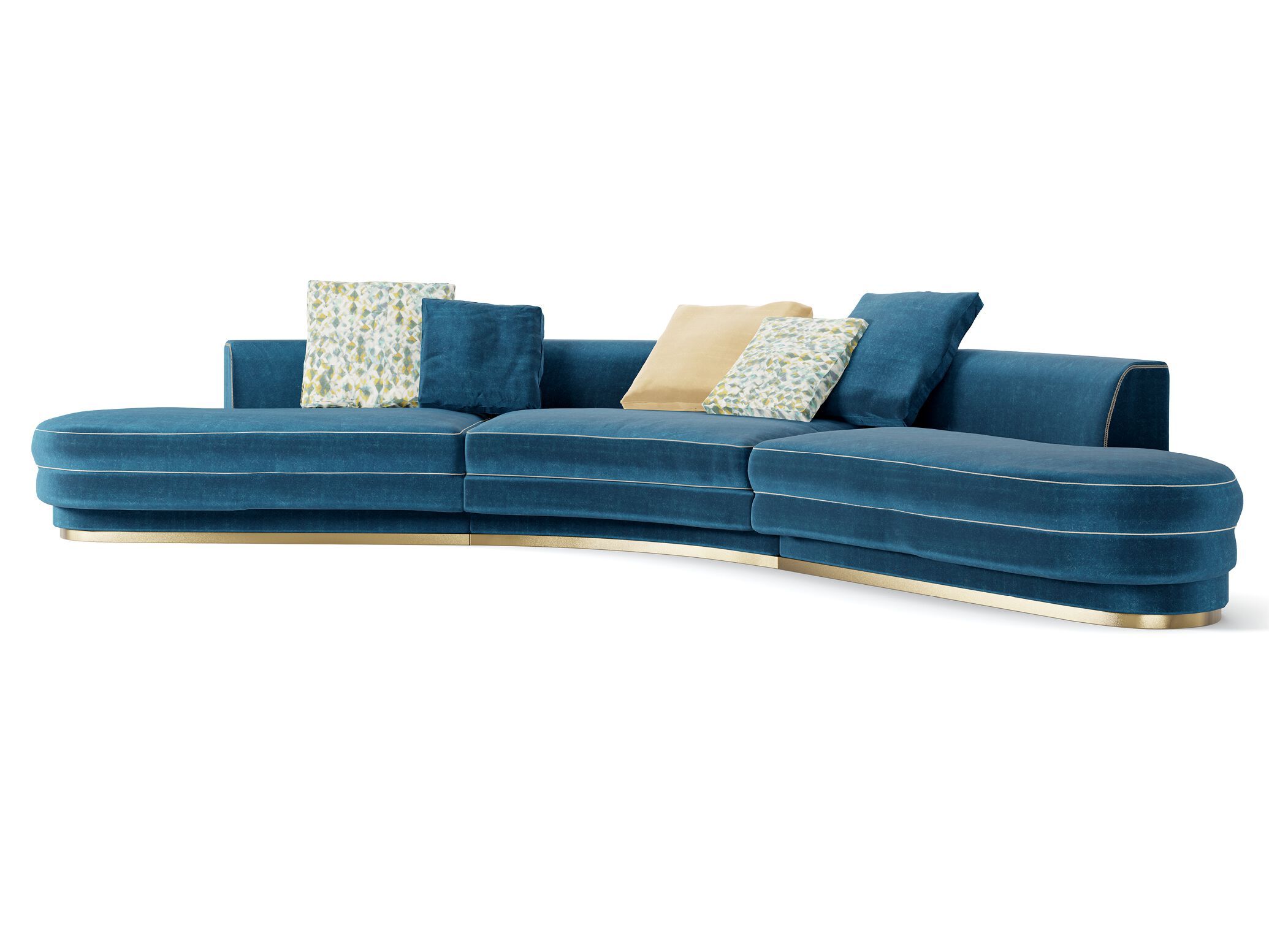 Изогнутый диван из ткани Borzalino Franklin ARCH-00033176