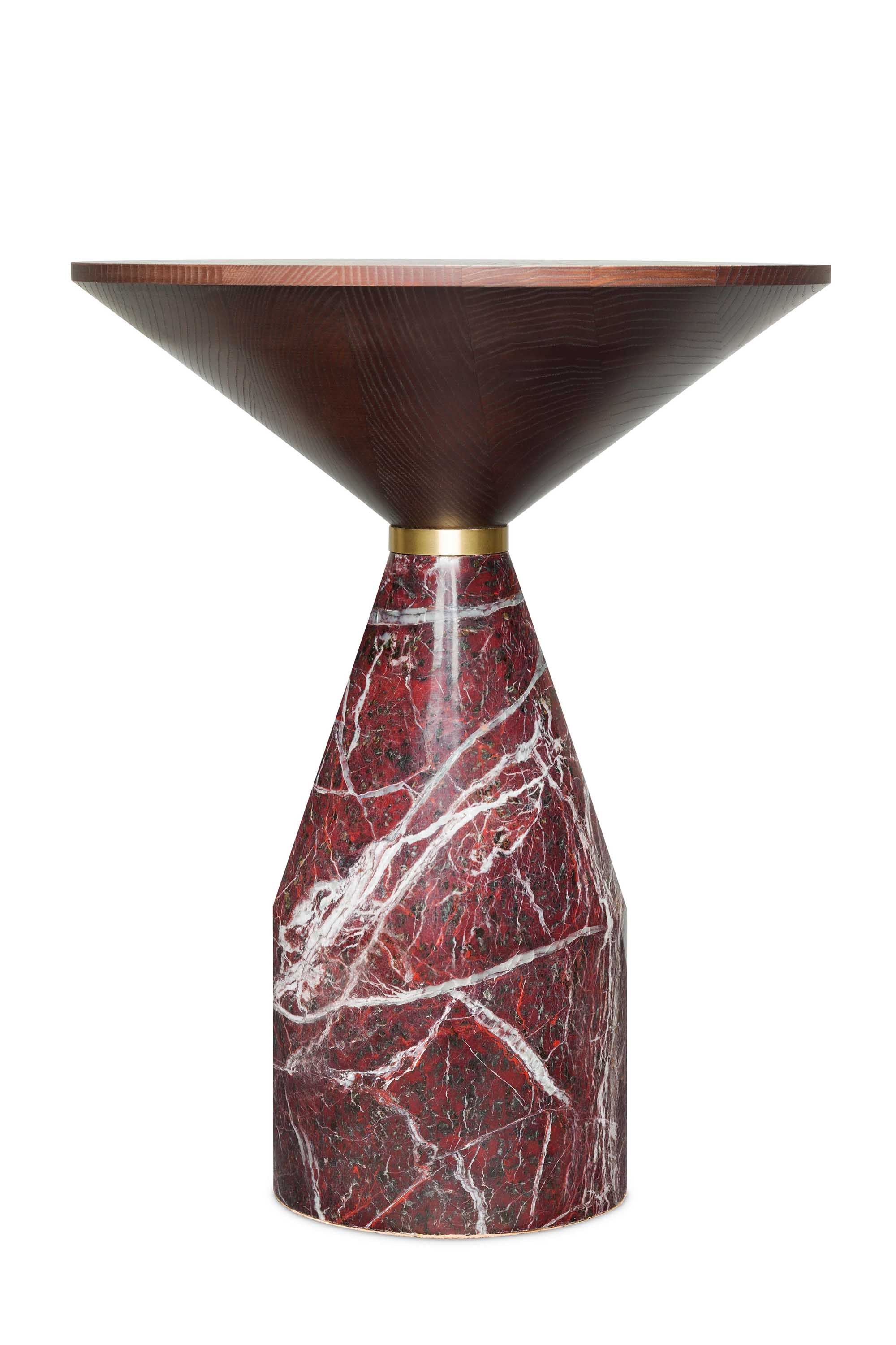 Круглый журнальный столик из ясеня и мрамора Morelato CINO ARCH-00009047