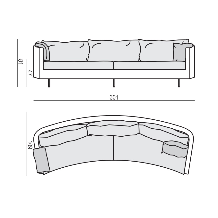 Диван Julia, четрехместный, темно-синий Sits S1272 - Вид №5