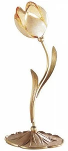 Possoni Illuminazione Настольная лампа из французского сатина и сусального золота с очками Tulipani 319/l1