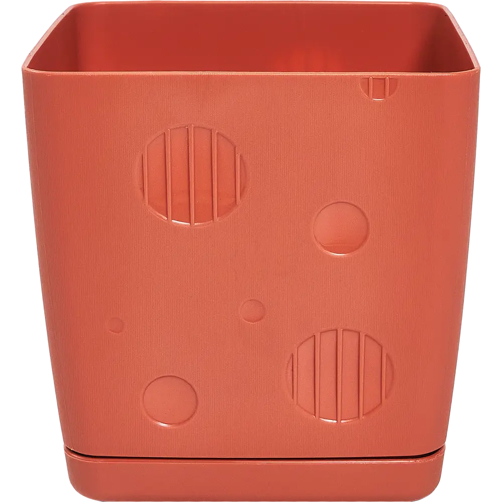 Горшок цветочный Engreen Microcosm 10.3x10.3x10.4 см v0.8 л пластик коричневый INGREEN STLM-2016855