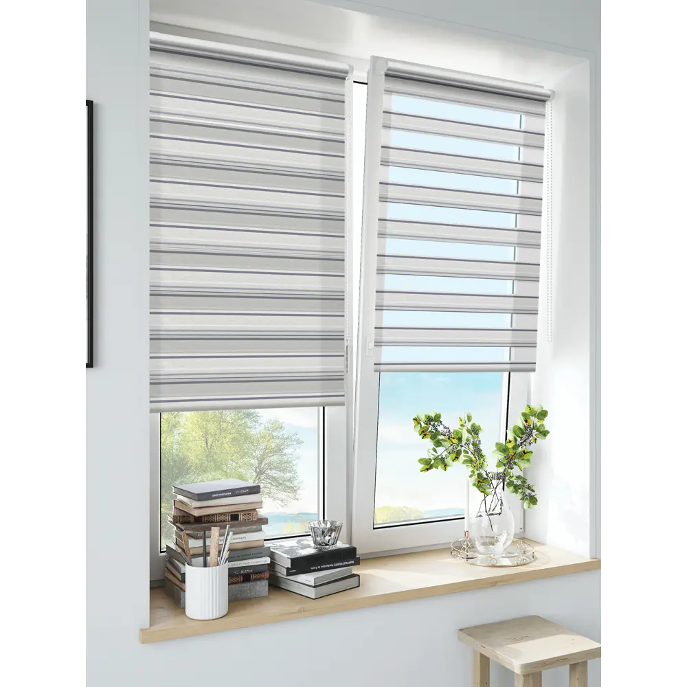 Штора рулонная день-ночь Granada 40x160 см серая MIAMOZA Коллекция 2024г STLM-2183927 - Вид №3