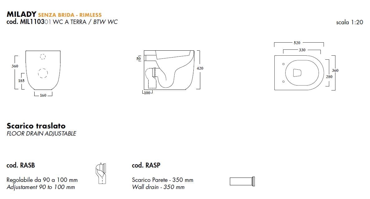 Туалет в оконном шкафу без бриды на полу Olympia Ceramica Milady ARCH-00059898 - Вид №6