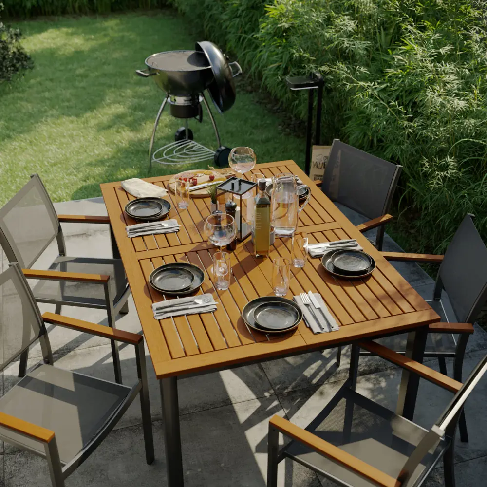Стол NATERIAL Oris раздвижной для сада с эвкалиптовой столешницей 83984498 STLM-0045797 - Вид №19