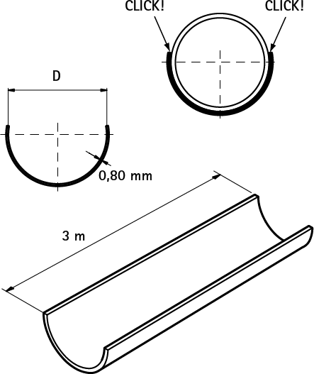 0635340 Крепление для труб  BIS Полукруглые профили поддержка для пластмассовых труб WALRAVEN  - Вид №1