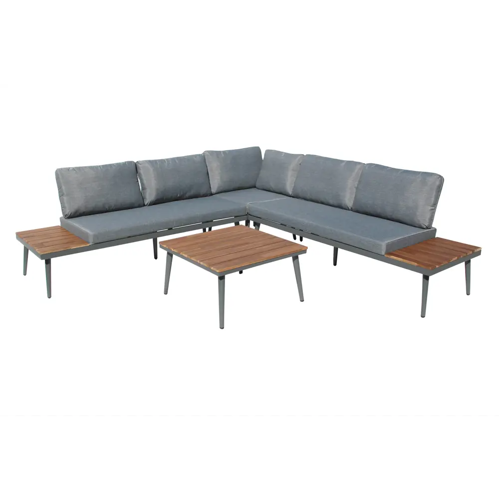 Набор мебели Лаин GS010 алюминий цвет серо-бежевый стол диван угловой элемент Santreyd STLM-2164388