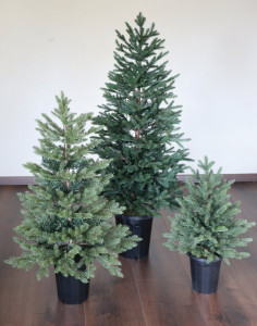 1132 883 a3 Елка пластиковая, смешанная, в горшке, 60 см, зеленая H-andreas