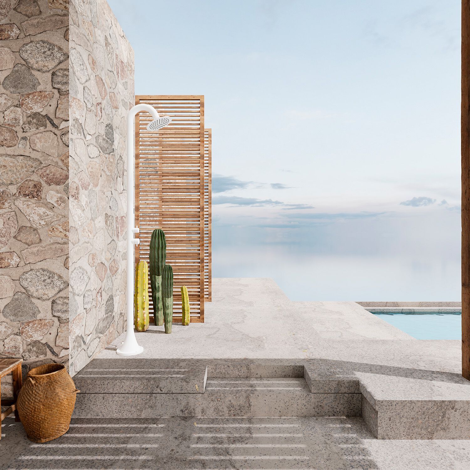 Открытый душ из нержавеющей стали с ручным душем SINED LUNA D ARCH-00091272 - Вид №5