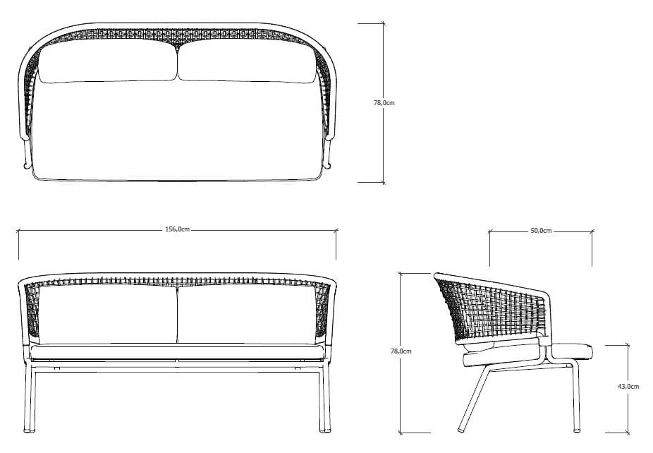 2-местный садовый диван TRIBÙ CTR ARCH-00072822 - Вид №5