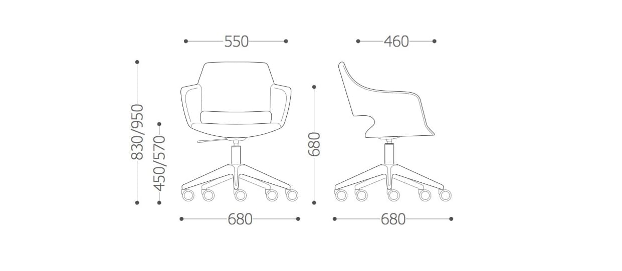 Вращающееся офисное кресло с колесами VAGHI ARCH-00027482 - Вид №5
