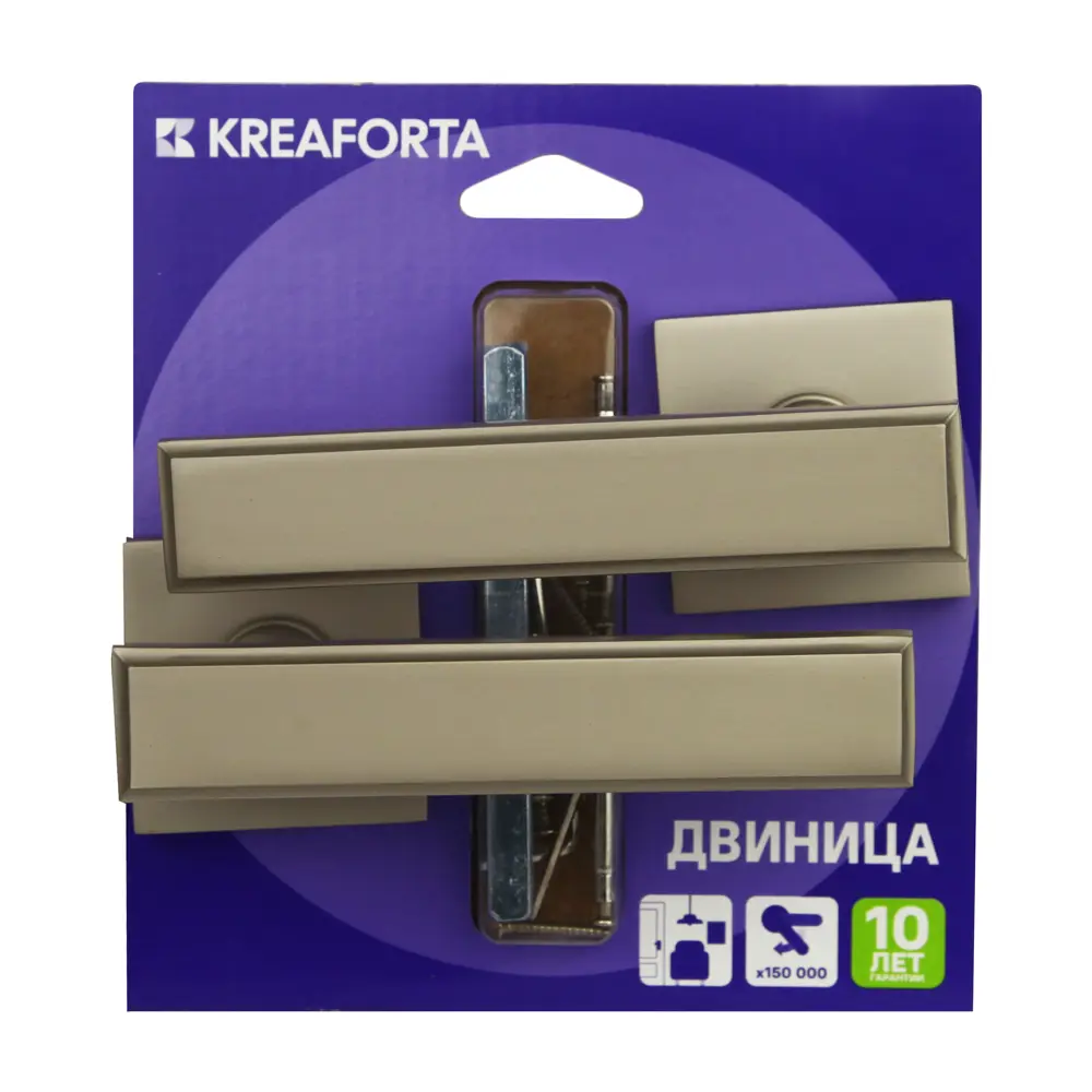 Дверная ручка на розетке KREAFORTA Двиница без запирания цвет никель STLM-2056299 - Вид №3