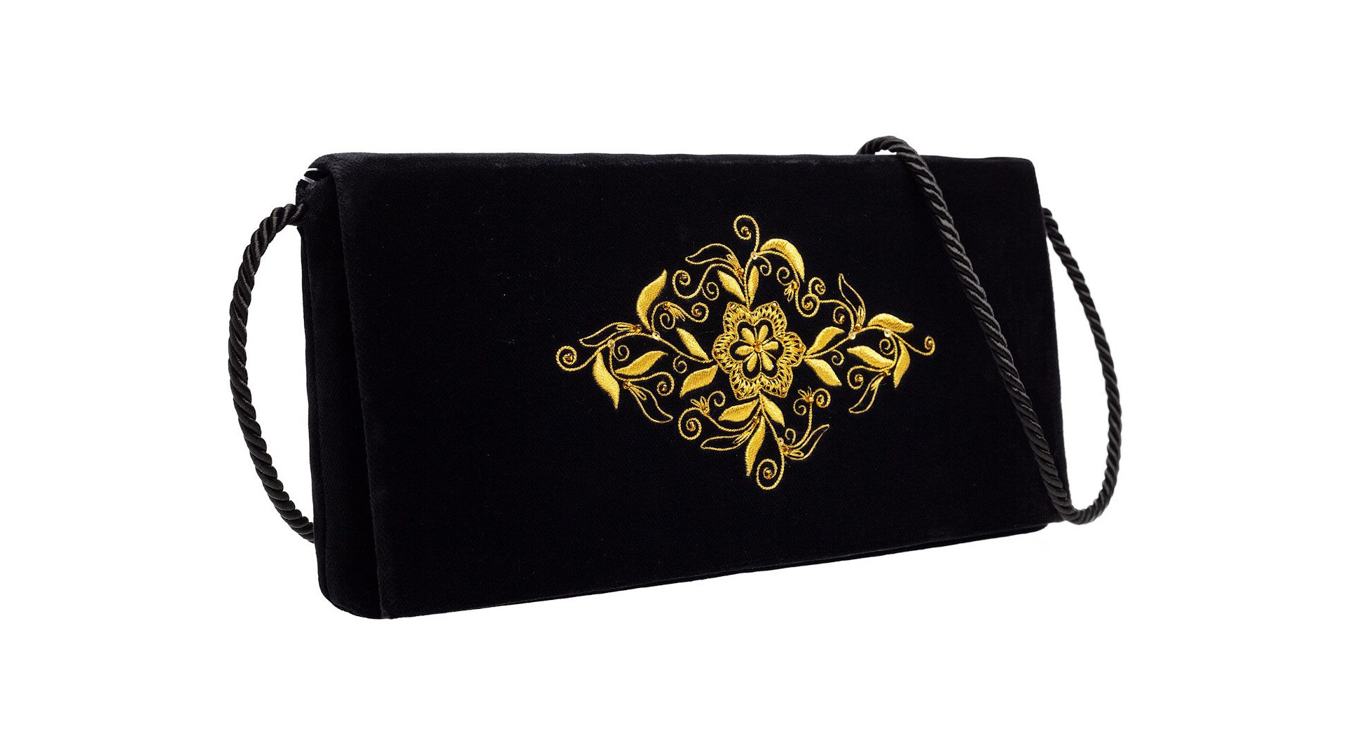10660446 Торжокские золотошвеи Сумка "Торжество" бархат + креп (атлас) Разм. 13*25*3 Мод. 413-1 Бархат  - Вид №1