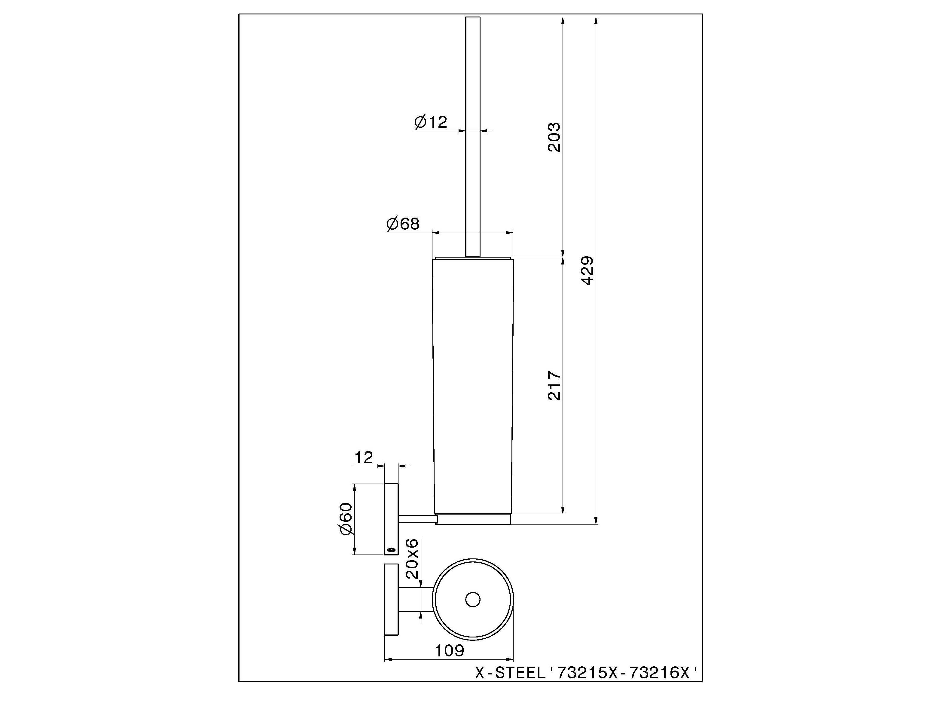 Туалетная щетка из нержавеющей стали Newform аксессуары X-STEEL 316 ARCH-00000225