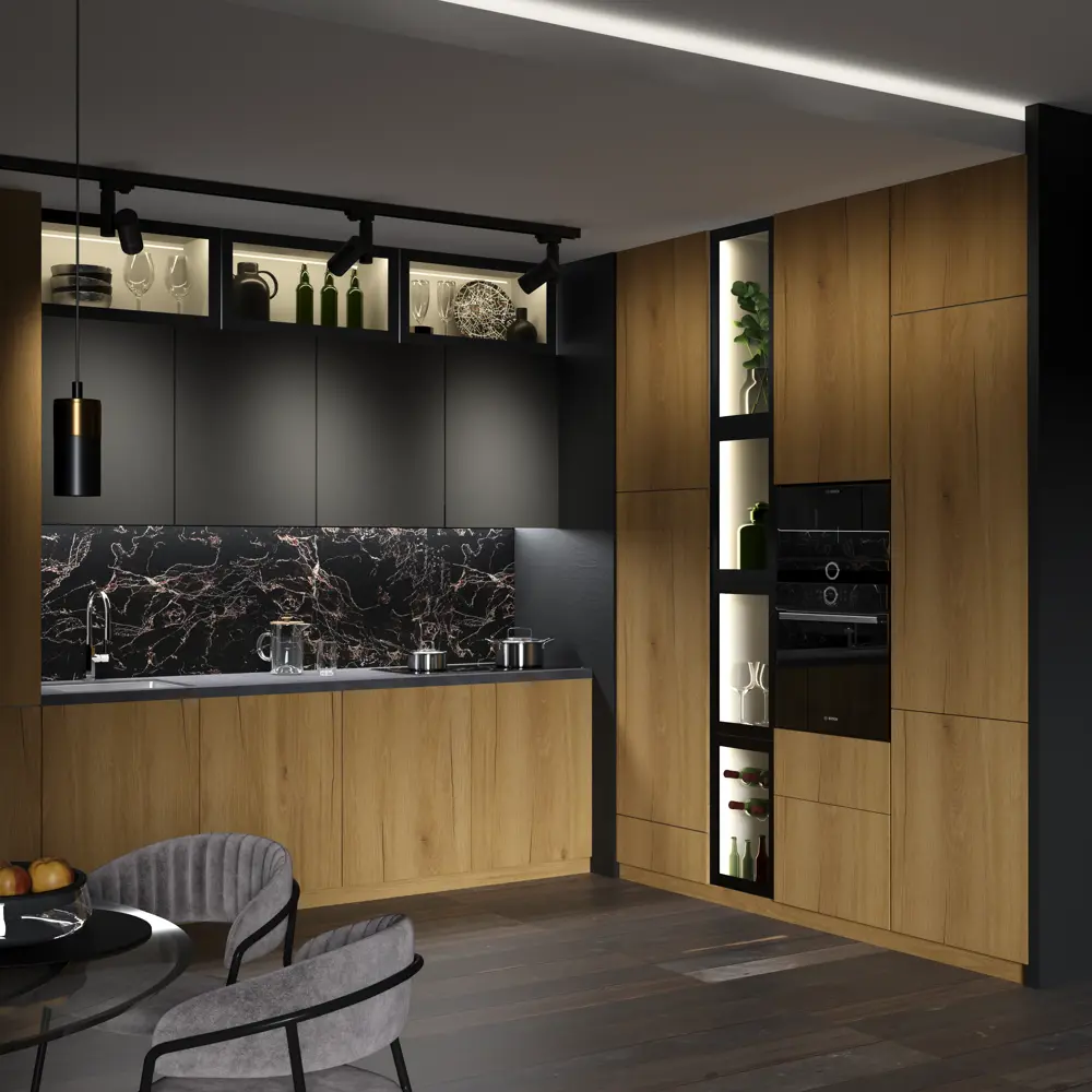 Фальшпанель для кухонного шкафа Верея 37x77 см KONSENSA ЛДСП цвет коричнево-золотистый STLM-2088401 - Вид №6