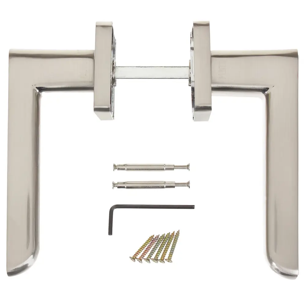 Ручка дверная на розетке MARS QR/HD SN/WH-19, цвет матовый никель/белый PUNTO STLM-2104834 - Вид №2