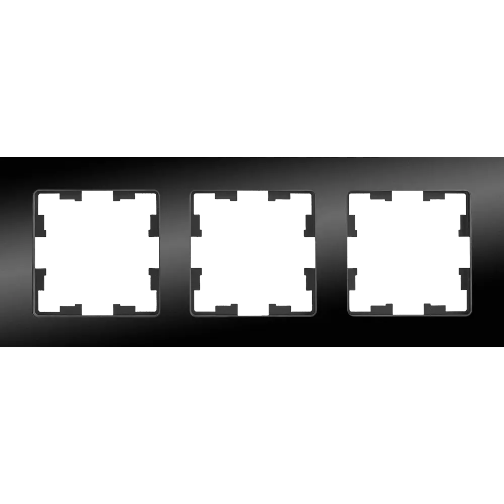 Рамка IEK Brite для розеток и выключателей - 3 поста, черное стекло 87761307 STLM-1102758