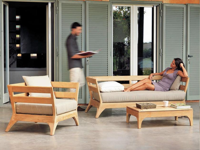 Ethimo 3-местный садовый диван из тика Village Vidi01 - Вид №1