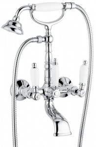 121611CR Смеситель Deco Ceramic с ручным душем для ванной, цвет хром