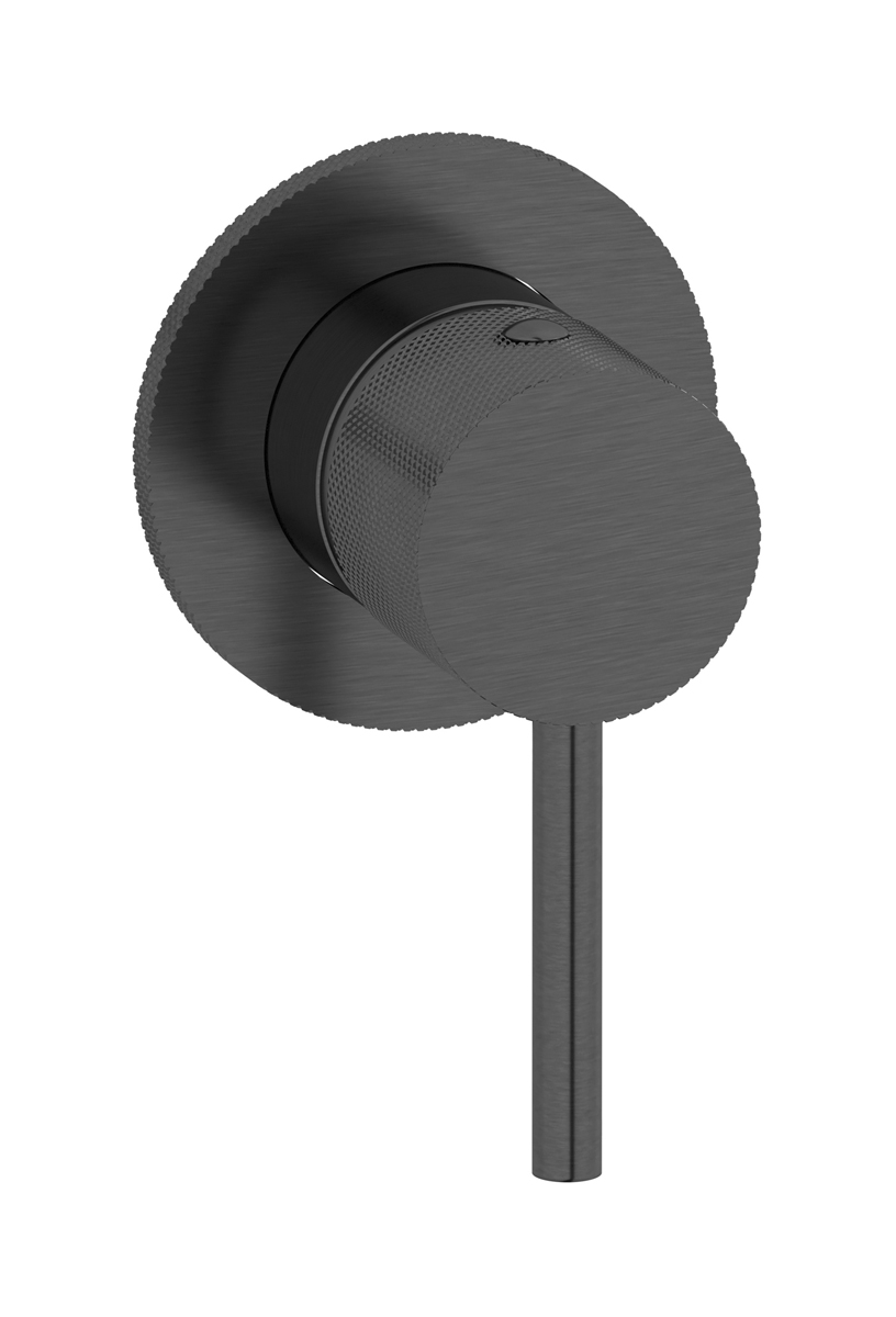 Внешние части встроенного смесителя на 1 потребителя. WE ARE IB id305cs Brushed Black Chrome Industria