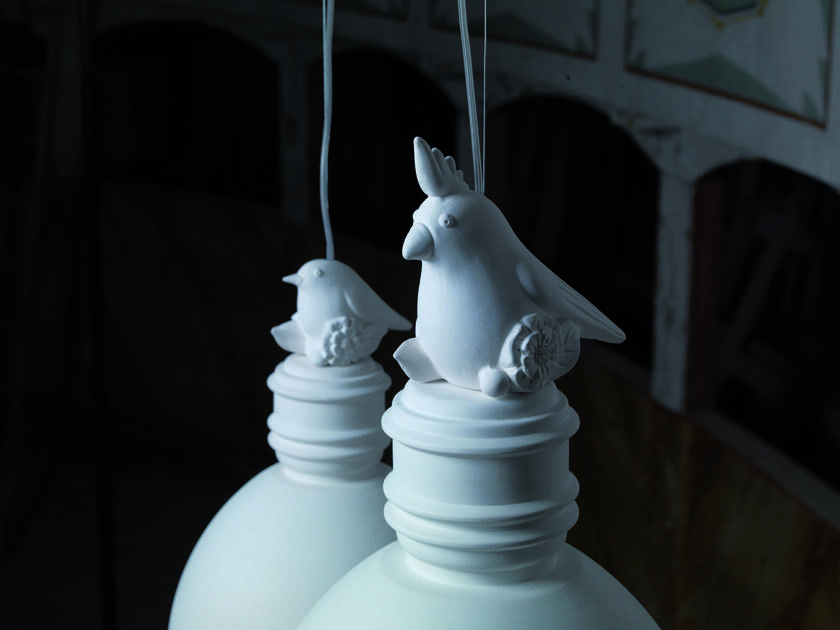 Karman Керамическое украшение для светильника в виде волнистого попугайчика Via rizzo 7 sun-id-1424785 - Вид №4