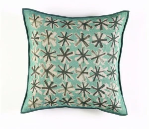 Élitis Квадратная вышитая льняная подушка  Co 136