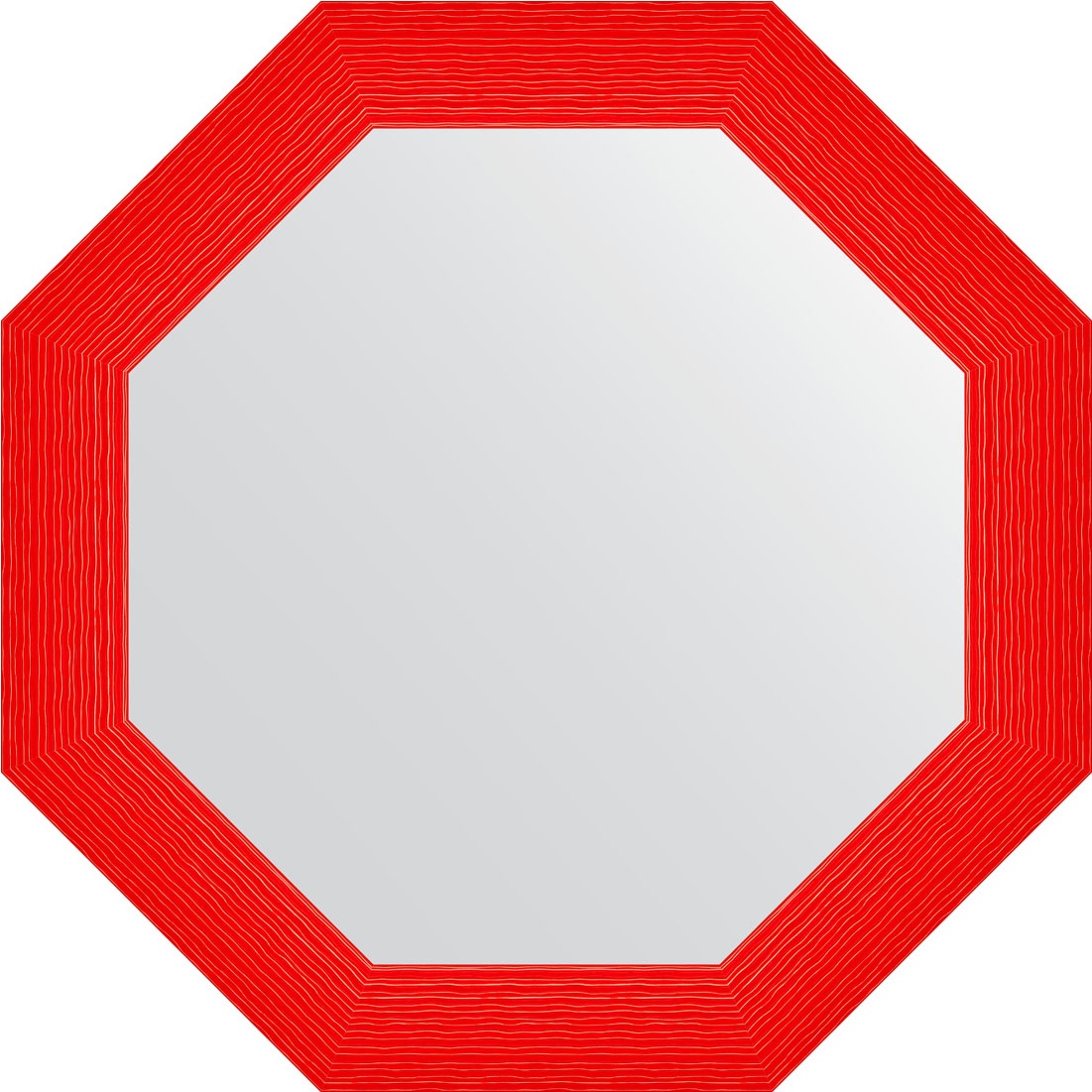 BY 3885 Зеркало в багетной раме - красная волна 89 mm EVOFORM Octagon