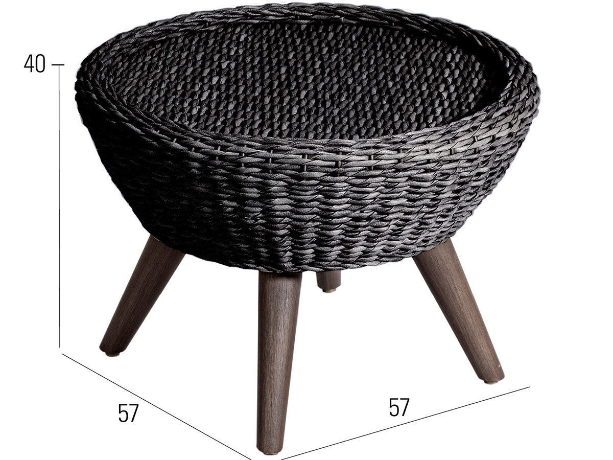 68.00.0865 Приставной столик / подставка для ног Ocean twist черный Mbm - Вид №1