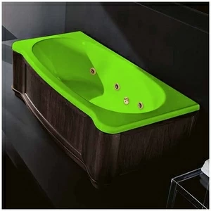 Ванна Gruppo treesse New Classic Young STD-V6747-SX-WV-SZ салатовая с золотой фурнитурой и гидромассажем прямоугольная левая деревянная панель венге