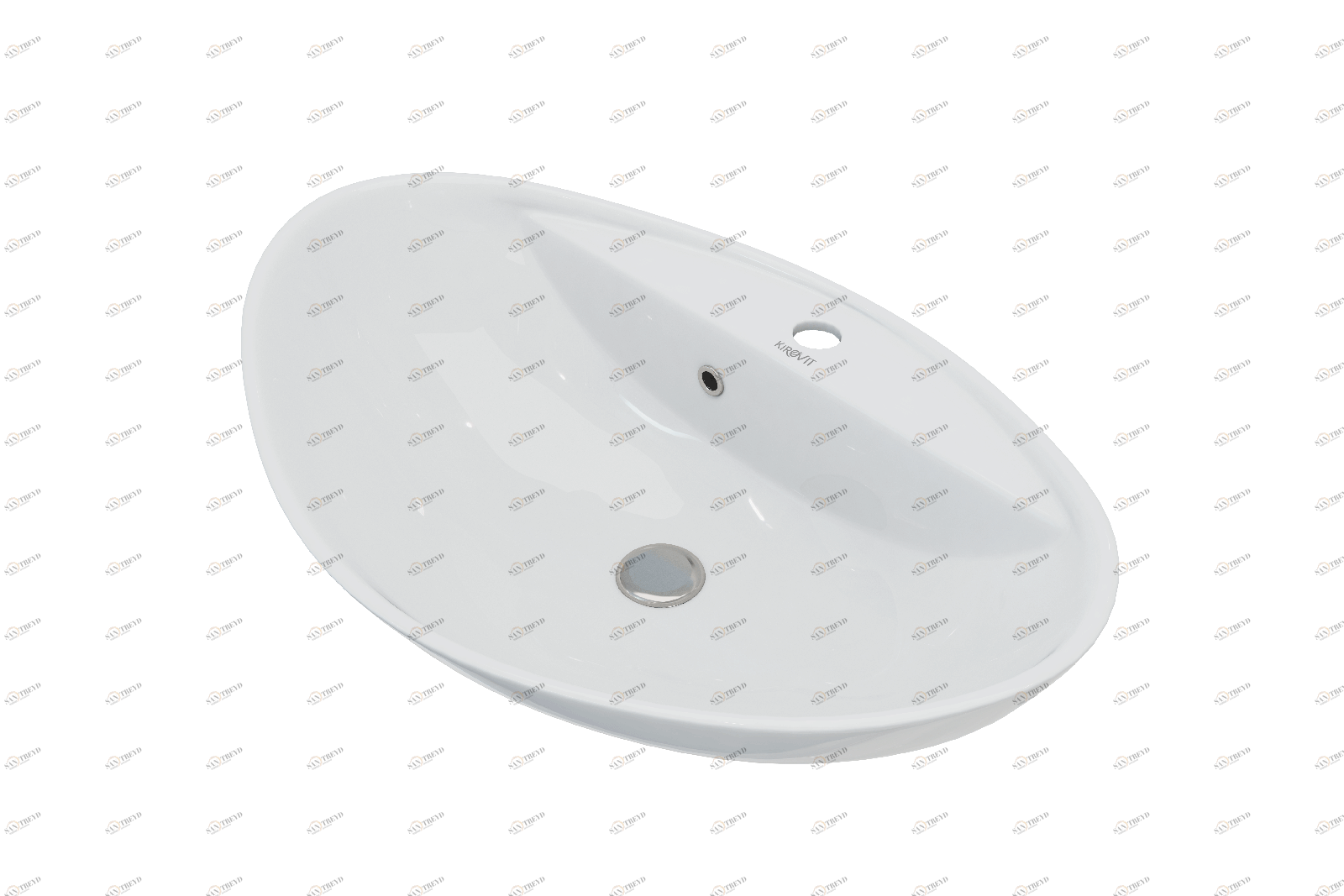 Гамма 600 Накладная раковина на столешницу  прямоугольная KIROVIT Гамма