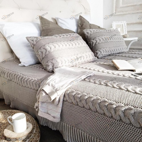 Плед LILIAN 220*240 APERO ДИЗАЙНЕРСКИЕ, ВЯЗАНЫЕ, ОДНОТОННЫЕ 010335 Коричневый 