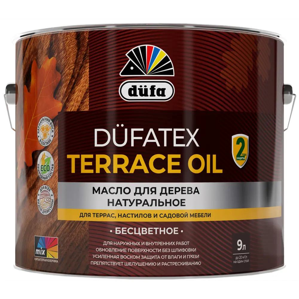 Масло для дерева Oil Terrace цвет бесцветный 9 л Dufa STLM-2058613