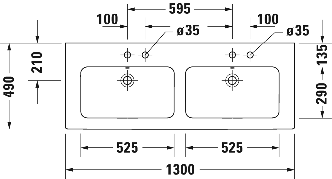 2336133258 Подвесная раковина настенная овальная Duravit ME BY STARCK - Вид №2
