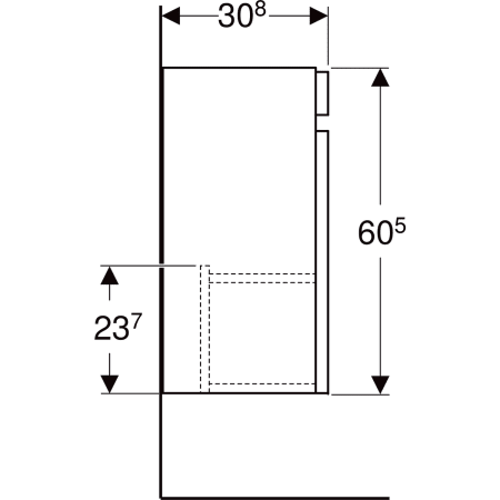 501.902.JK.1 Шкафчик для раковины Geberit Renova Plan, с одной дверью Geberit  - Вид №17