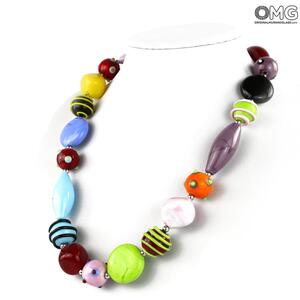 2252 ORIGINALMURANOGLASS Ожерелье с венецианскими бусинами Zattere 55 см