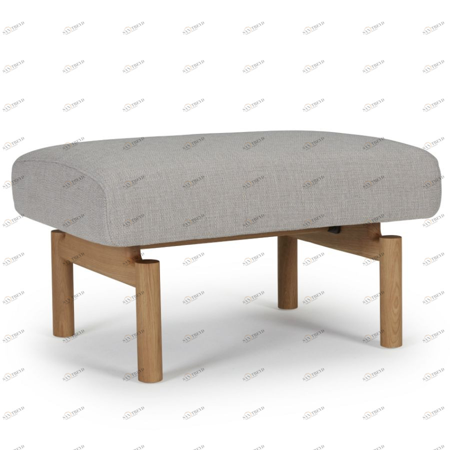 Пуф Tved с ножками из дуба, светло-серый Kragelund 49000202163