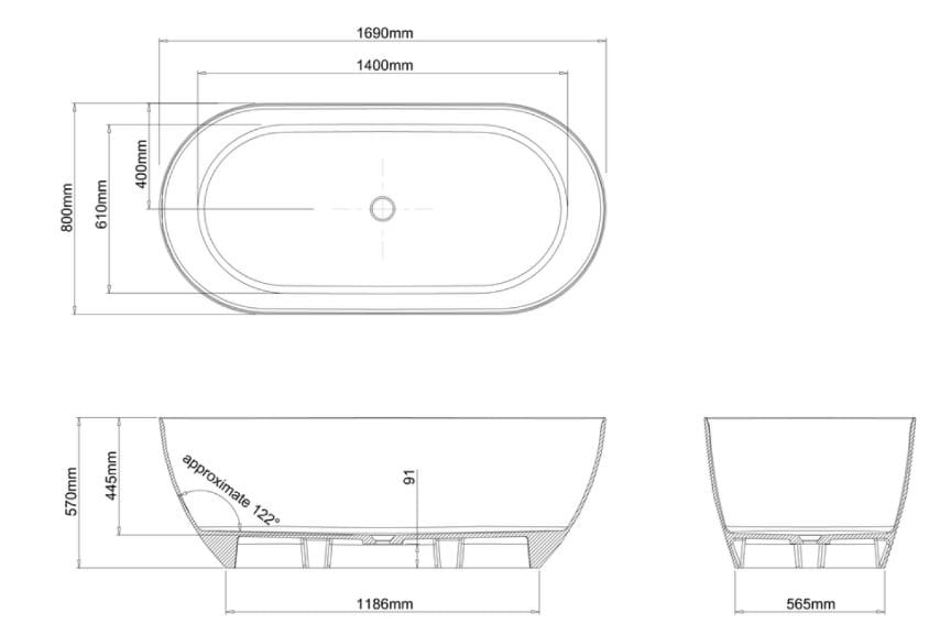 Овальная ванна в центре комнаты CROSSWATER MPRO ARCH-00098403 - Вид №4
