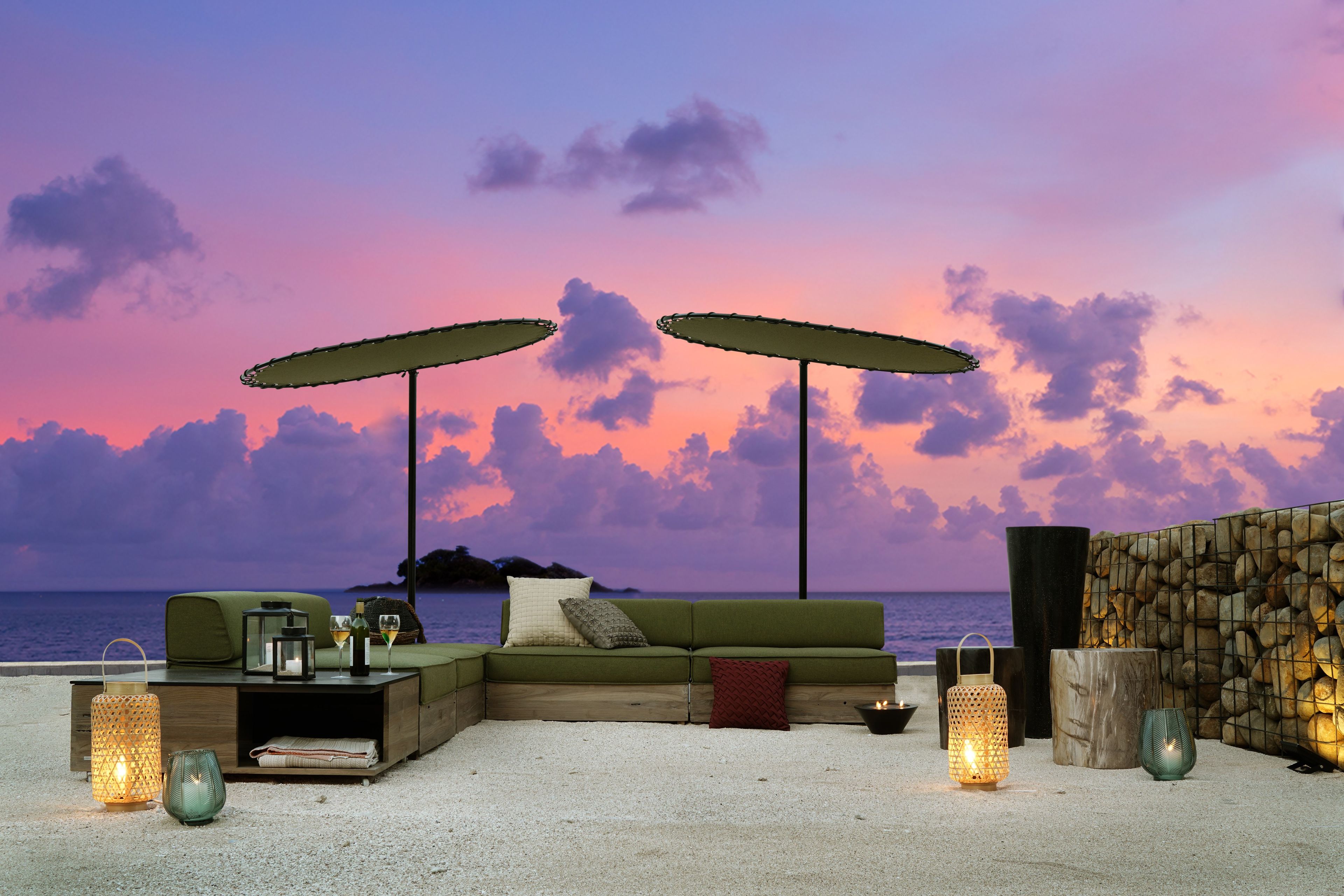 Угловой садовый диван в Sunbrella® MAMAGREEN Aiko ARCH-00115580 - Вид №2