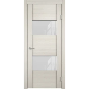 Дверь межкомнатная остеклённая с замком в комплекте Квадро 200x70 см ПВХ цвет шале капучино